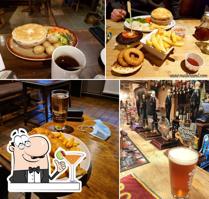 Take a look at the photo displaying drink and food at Vaynol Arms