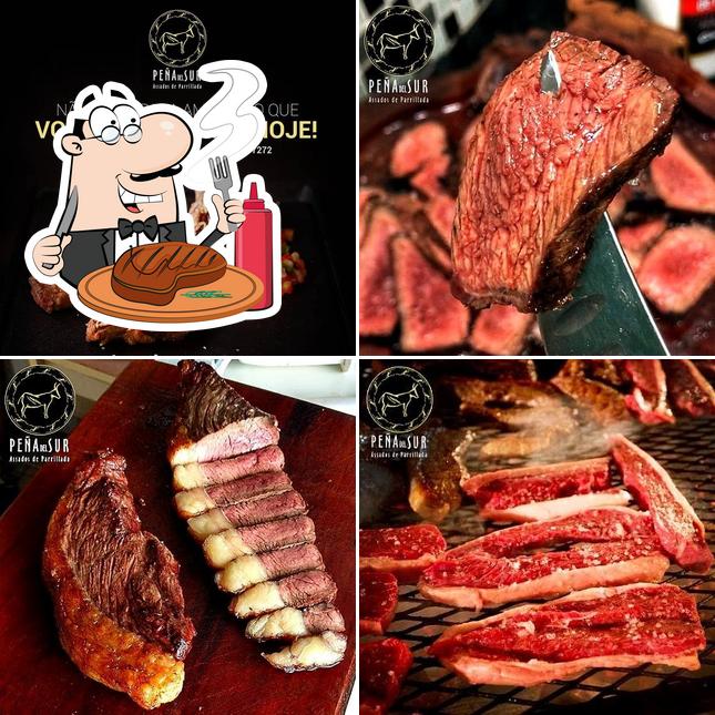 Peça refeições de carne no Peña del Sur