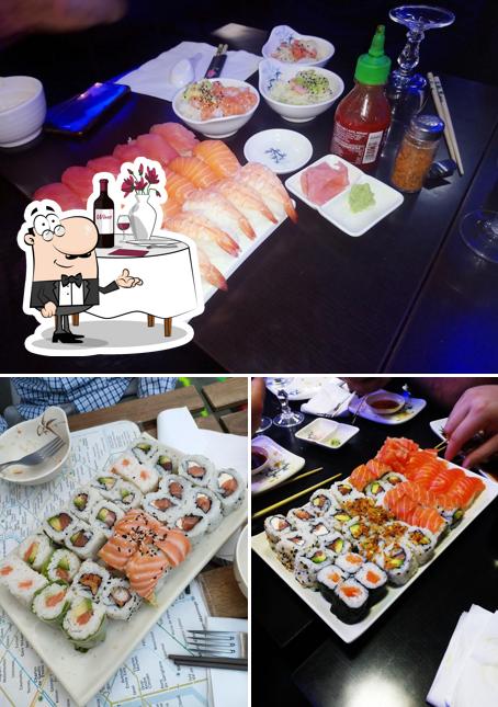 Voici l’image représentant la table à manger et nourriture sur Hoki Sushi