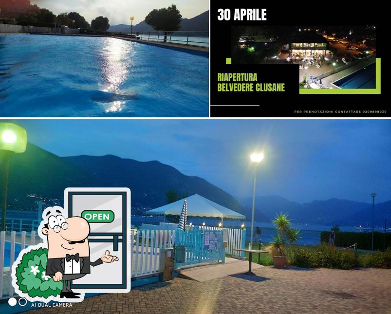 Puoi goderti l'aria fresca da seduto all'esterno di Belvedere Clusane Restaurant-Pizza-Camping