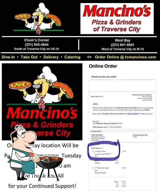 Здесь можно посмотреть фото пиццерии "Mancino's Pizza & Grinders of Traverse City Chum's Corner"