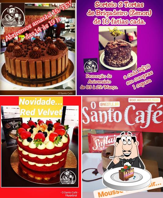 Bolo de chocolate em O Santo Café