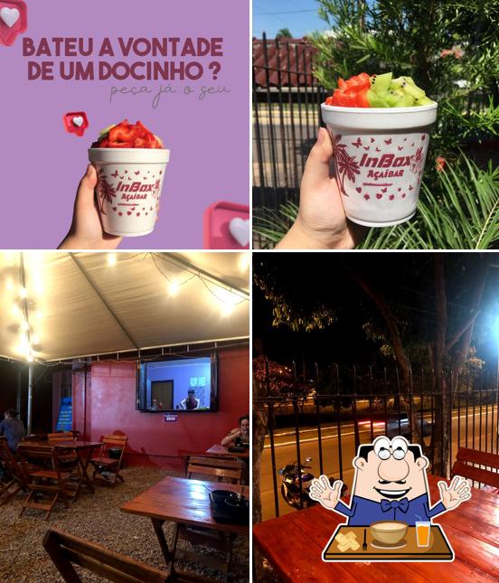 Confira a imagem mostrando comida e interior no Inbox Açaí Bar