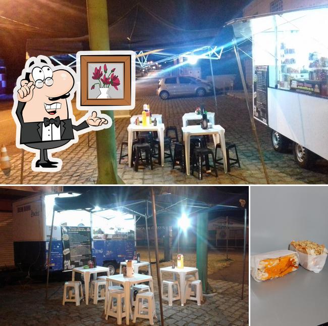 Esta é a ilustração mostrando interior e sobremesa no Bem Bom Lanches e Cachorro Quente