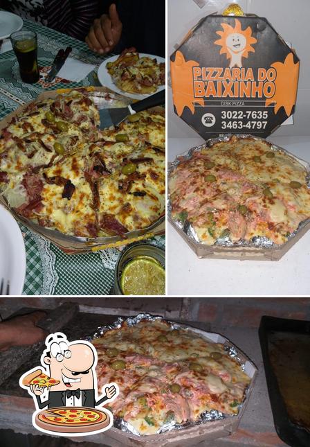 Escolha pizza no Pizzaria Do Baixinho