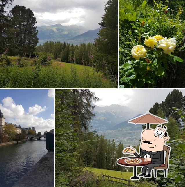 Goditi la vista dagli esterni di Café du Bisse