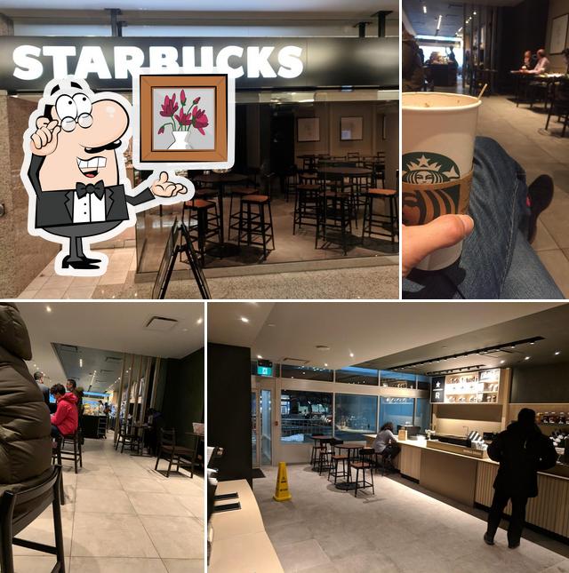 The interior of Starbucks