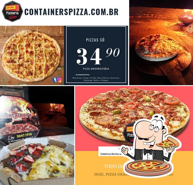 Consiga pizza no Container's Pizzaria