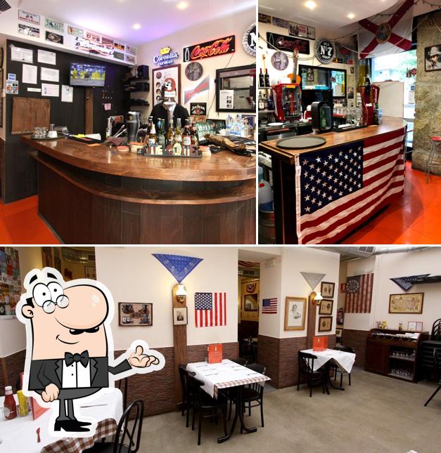 Los interior y barra de bar del restaurante