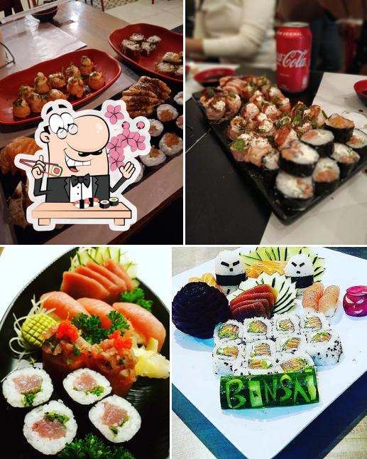 Escolha diferentes opções de sushi