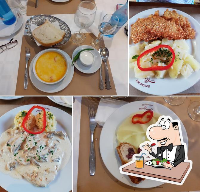 Essen im Restaurant Aluniș