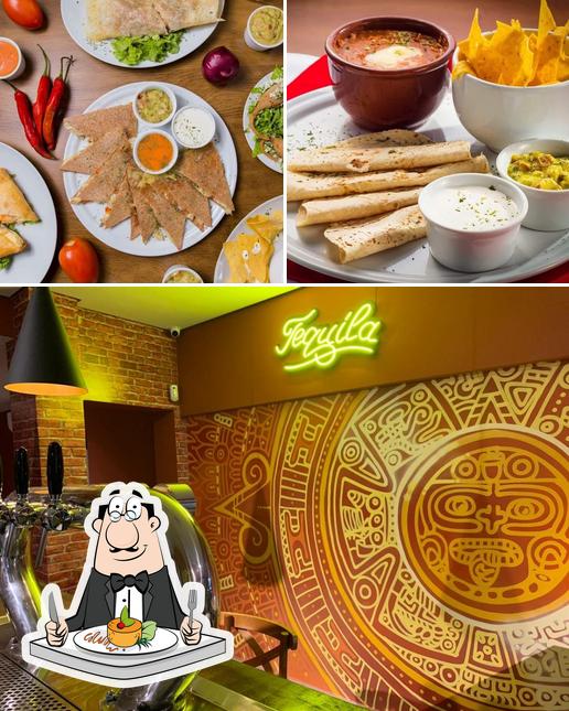 Esta é a ilustração mostrando comida e interior no Los Mex - Campinas