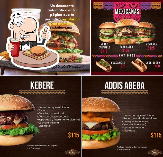 Try out a burger at Kebere Hamburguesas y Cervezas Etíopes-Mexicanas