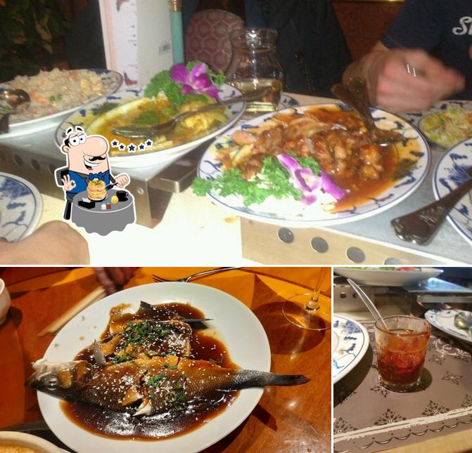 Check out the photo displaying food and beer at Tsu Fong Garden