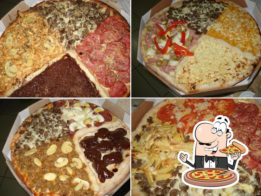 Escolha diferentes variedades de pizza