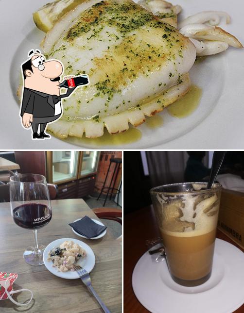 Взгляните на это изображение, где видны напитки и еда в Restaurante Vallejo