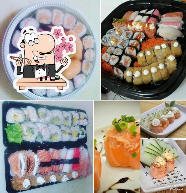 Escolha diferentes opções de sushi