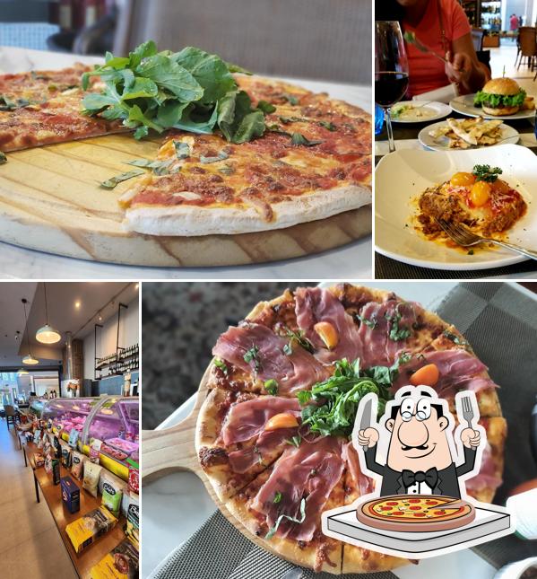 Try out pizza at Edi's Taverna & Deli