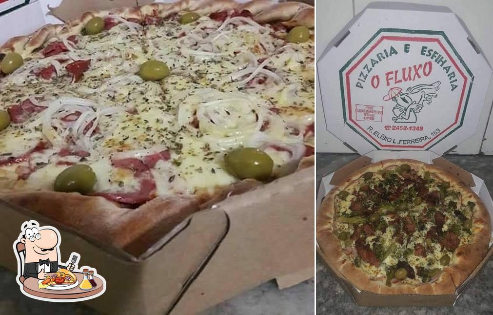 Consiga pizza no O Fluxo Pizzaria E Esfiharia