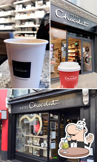 The picture of Hotel Chocolat’s drink and interior