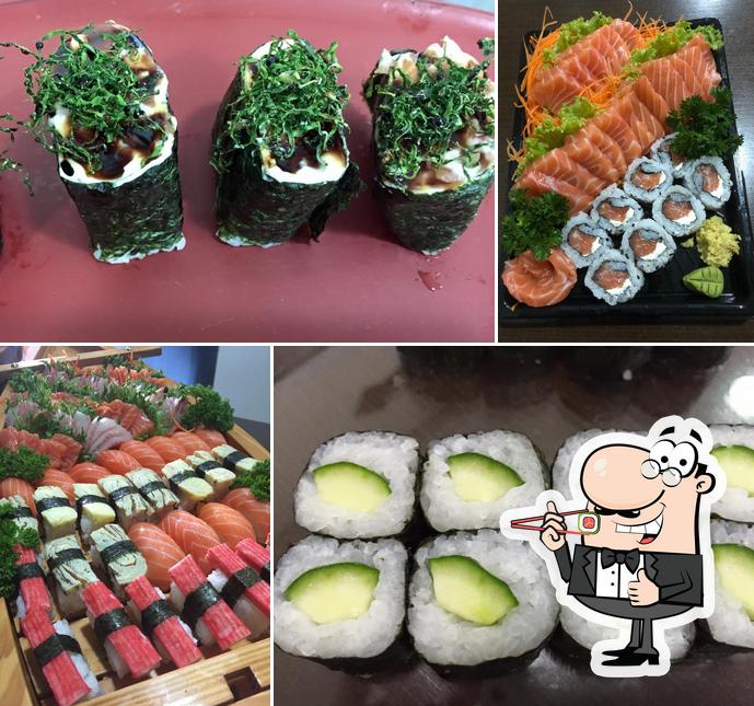 Escolha diferentes opções de sushi