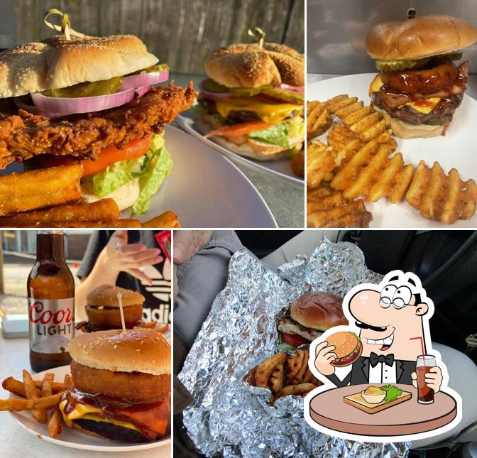 Try out a burger at The Kickstand Bar & Grill