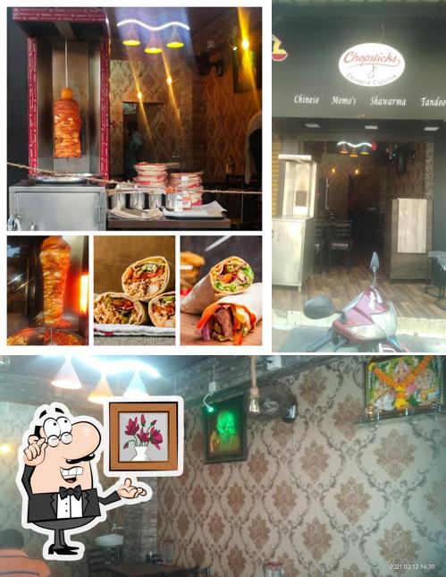 Among different things one can find interior and food at CHOPSTICKS CHINESE CUISINE