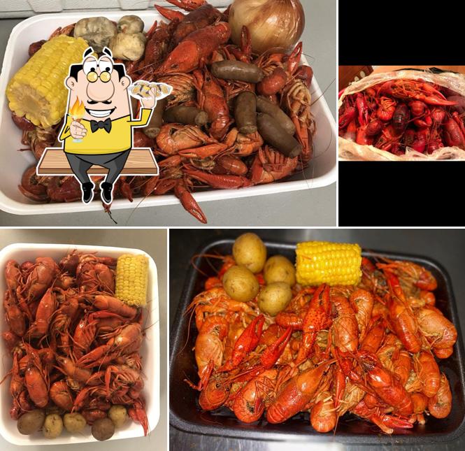 Order different seafood dishes offered by The Crawfish Hot Tub