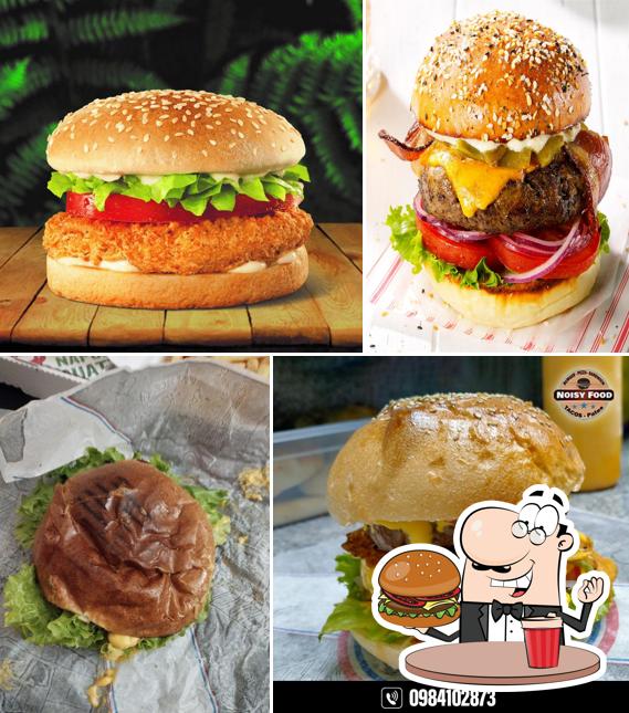 Essayez l'un des hamburgers offert par Noisy Food