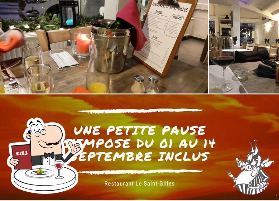 Voici la photo indiquant la nourriture et vin sur Le Saint-Gilles