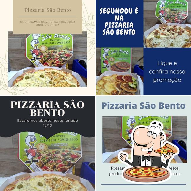 Experimente pizza no Pizzaria e Lanchonete São Bento