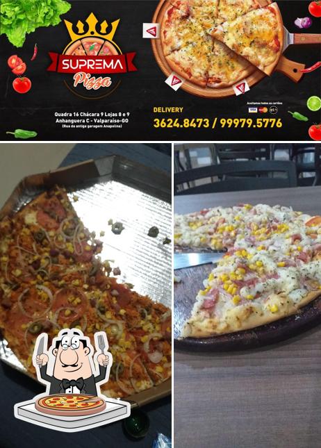 Escolha pizza no Suprema Pizza