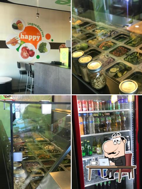 Happy Salad is distinguished by interior and food