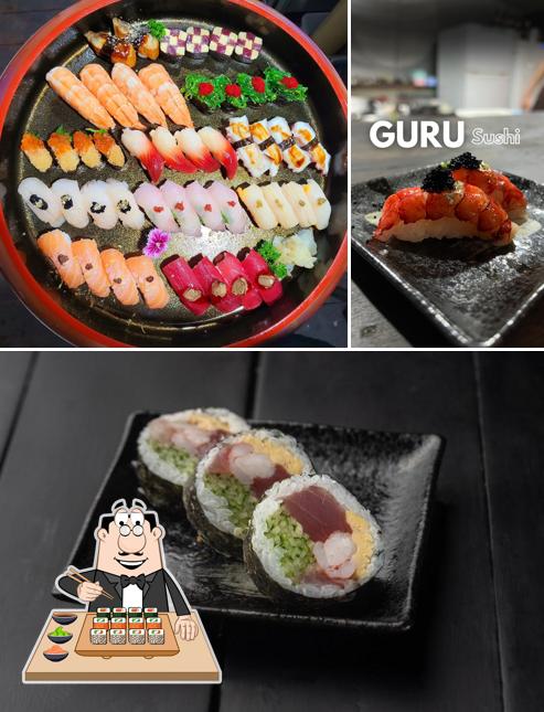 Prove diferentes opções de sushi