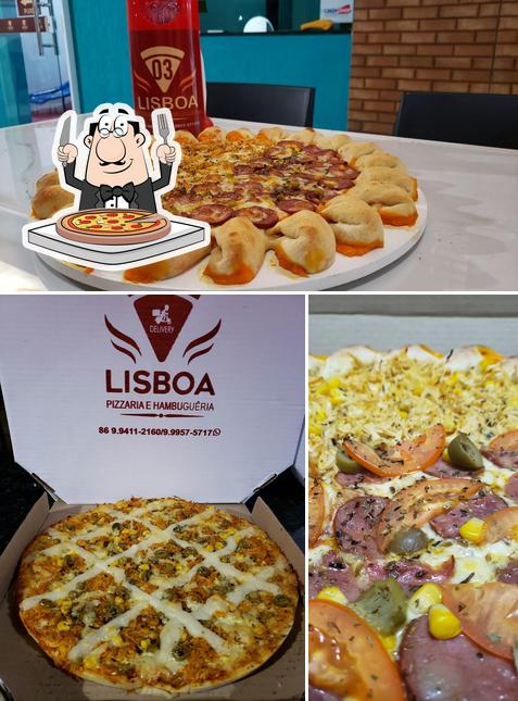 Peça pizza no Lisboa pizzaria e Hambúrgueria