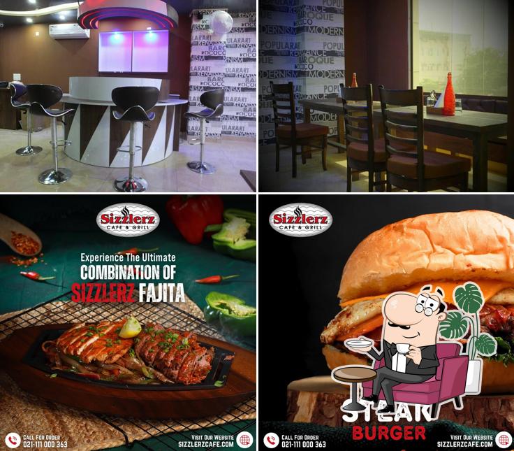 The image of interior and food at Sizzler Cafe