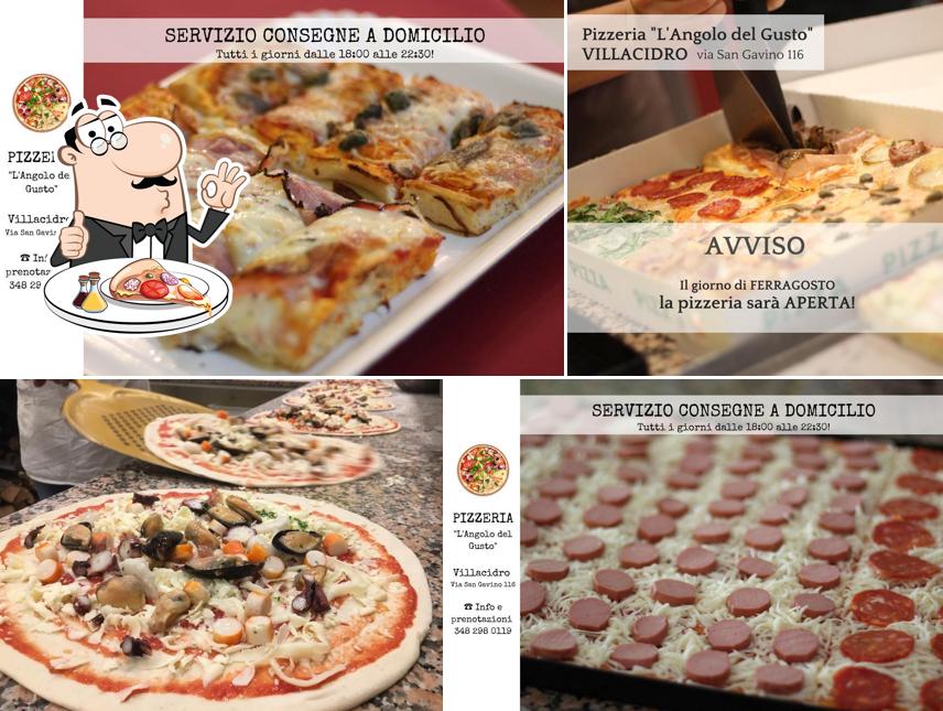 A Pizzeria d'asporto L'angolo del Gusto, puoi ordinare una bella pizza