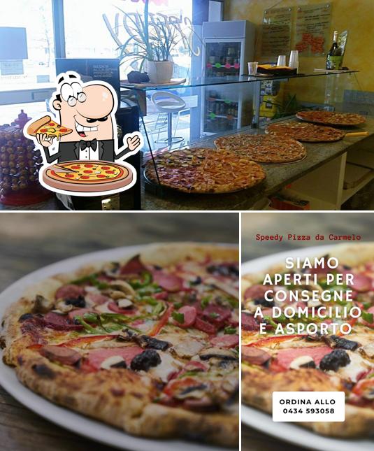 Try out pizza at Speedy Pizza