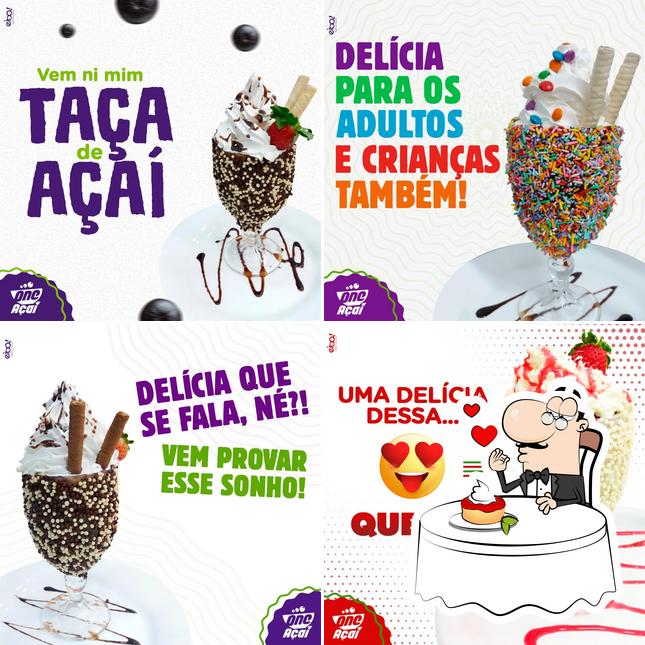 One Açaí serve uma escolha de sobremesas