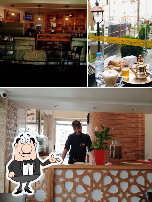 Voici la photo indiquant la intérieur et boisson sur Solamo's Café