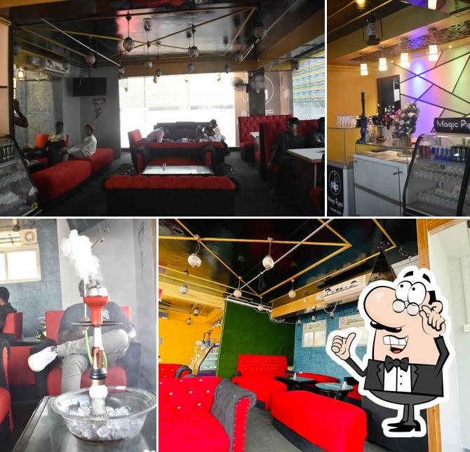 The interior of Magic pipes hookah lounge