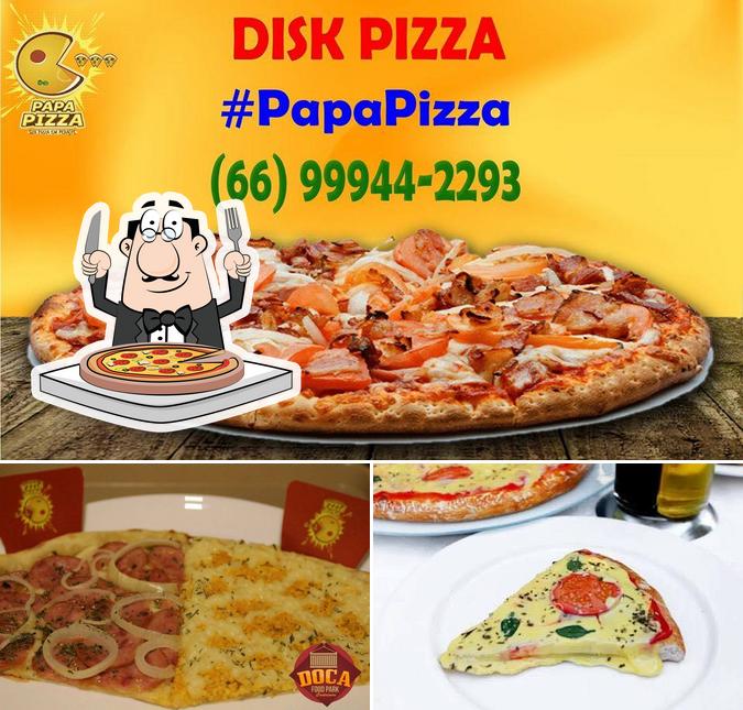 Escolha diferentes variedades de pizza