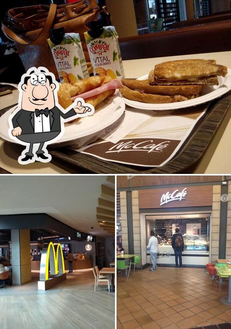 A ilustração da interior e cidadãos no McCafé