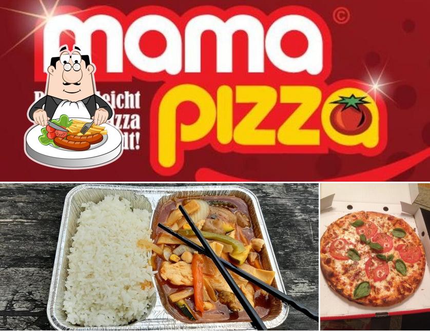 Parmi les différentes choses de la nourriture et la intérieur, une personne peut trouver sur Mama Pizza Sendling