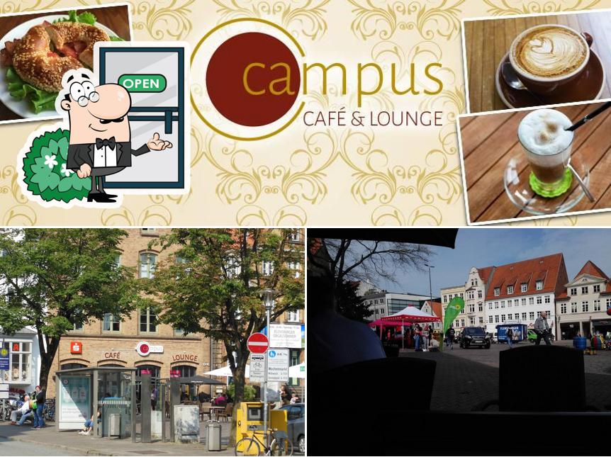 The picture of Campus Cafe & Lounge’s exterior and food
