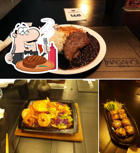 Попробуйте блюда из мяса в "Nagano Restaurante Japonês"