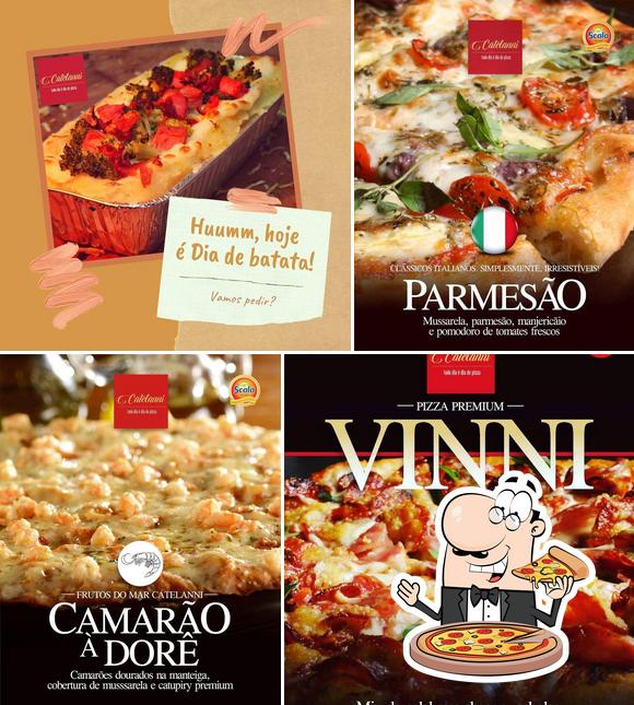 Escolha diferentes variedades de pizza