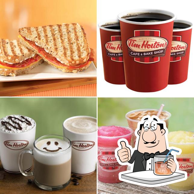 Parmi les diverses choses de la boire et la nourriture, une personne peut trouver sur Tim Hortons