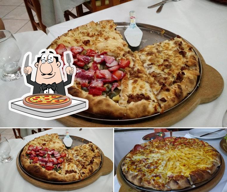 Escolha pizza no Pizz Colombo