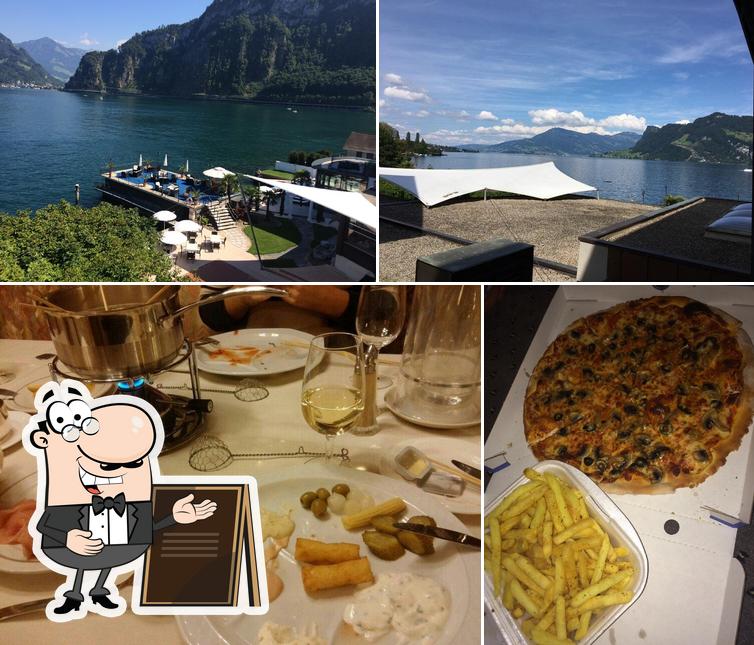 Tra le varie cose da Pilatus Hotel si possono trovare la esterno e cibo